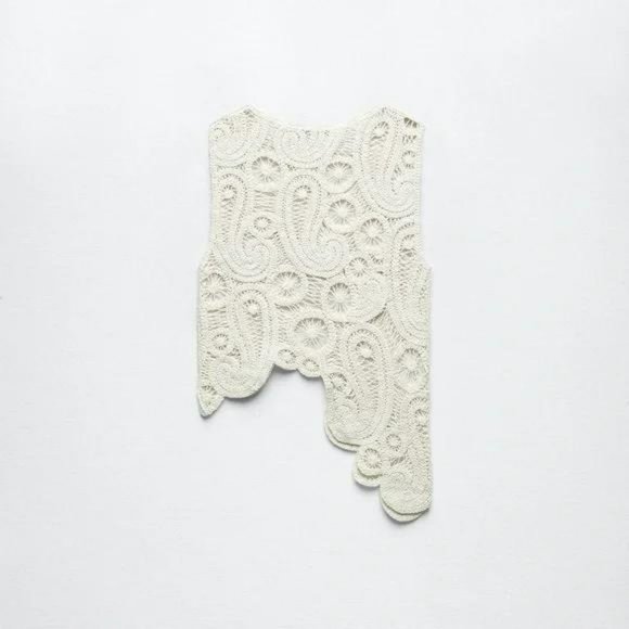 ZARA ASYMMETRICAL CROCHET TOP - Picture 4 of 5